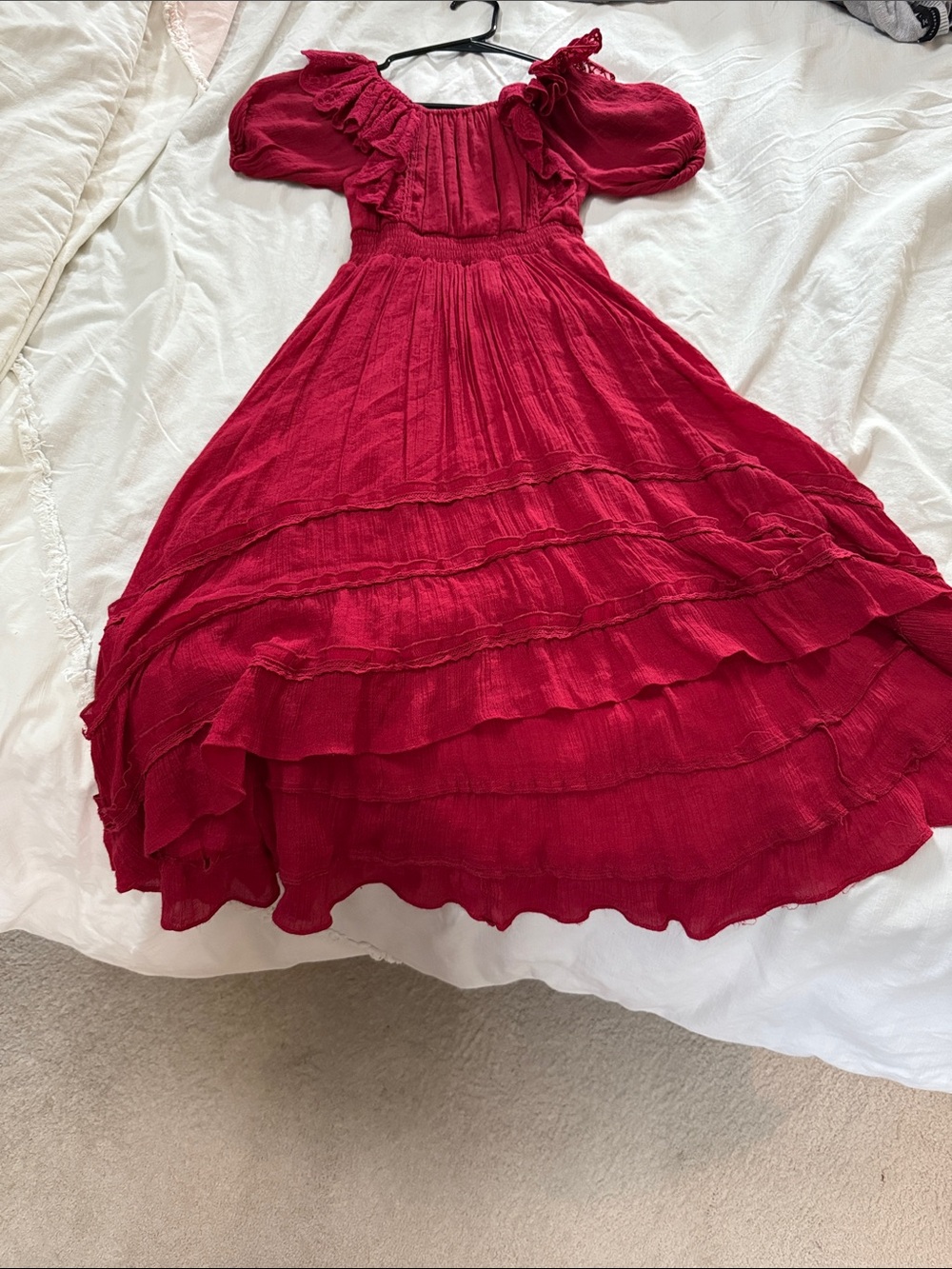 Red Ruffled high/low Dress - Children 6